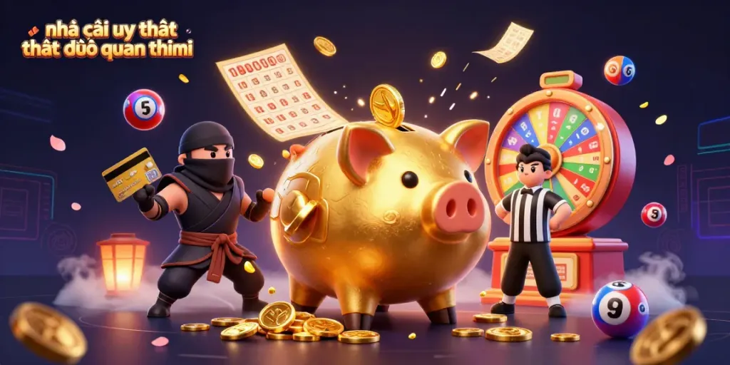 Engage with the top nhà cái uy tín nhất được quan tâm through a vibrant, animated 3D casino scene.