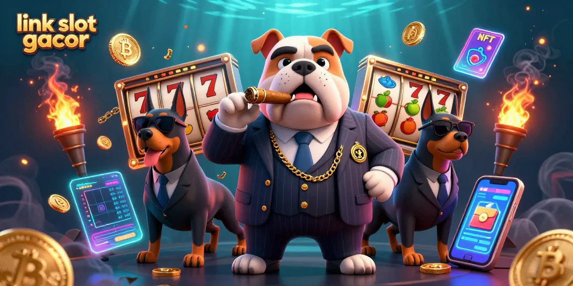 Engage in vibrant gaming with link slot gacor featuring a mafia boss and his bodyguards among dynamic slot elements.
