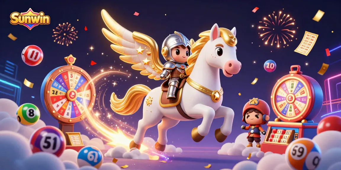 Engage in the Sunwin gaming experience with vibrant lottery elements and dynamic casino visuals.